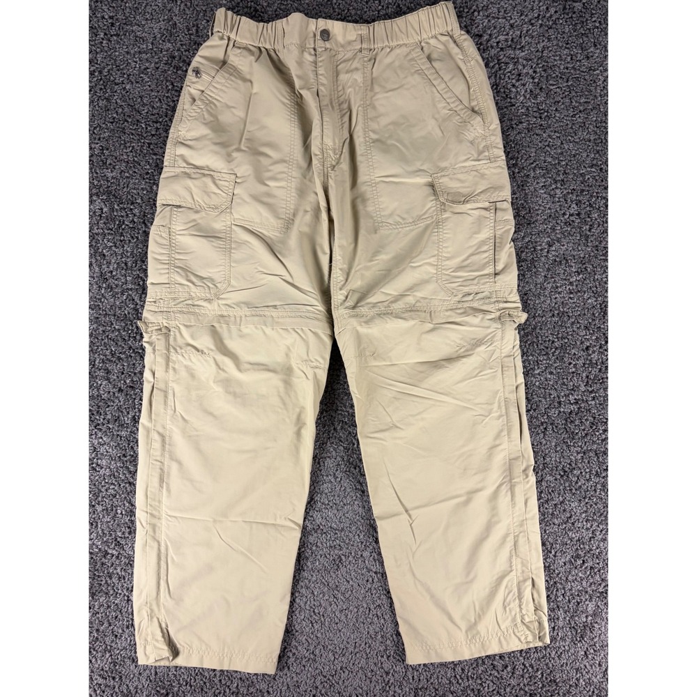 REI Mens Convertible Cargo Hiking Pants Tan Nylon Zip Off Shorts 32x30